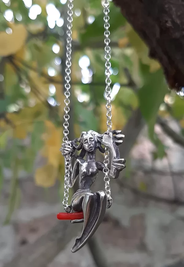 Sterling Silver Swinging Girl Necklace