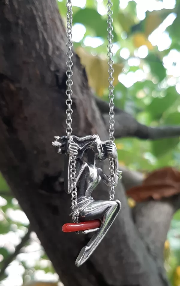 Sterling Silver Swinging Girl Necklace