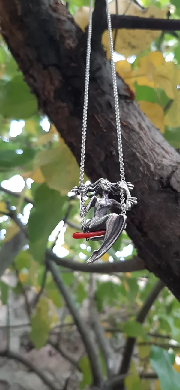 Sterling Silver Swinging Girl Necklace