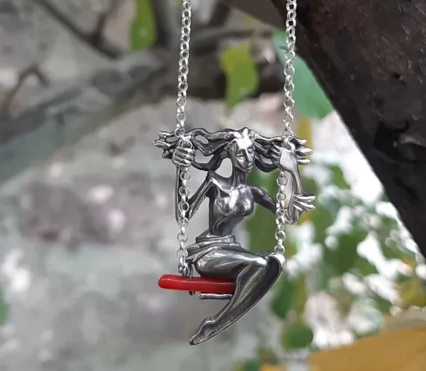 Sterling Silver Swinging Girl Necklace