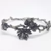 Sterling Silver Tree Branch with Leaves Cuff Bracelet