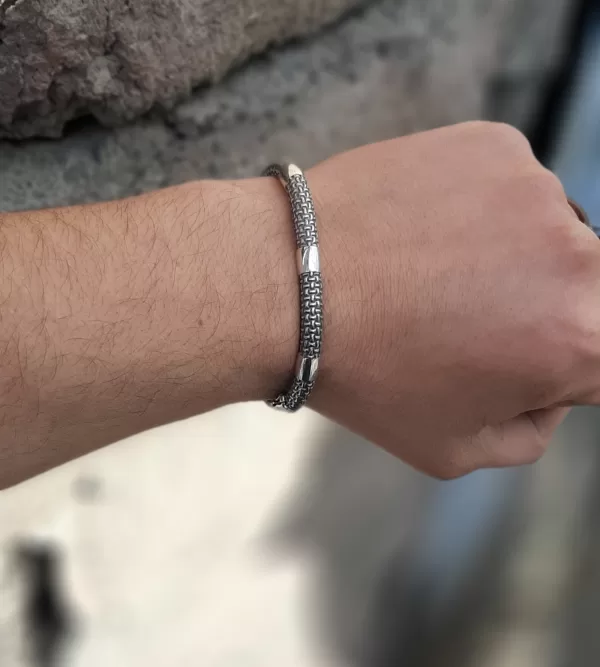 Sterling Silver Heavy Men's Bracelet