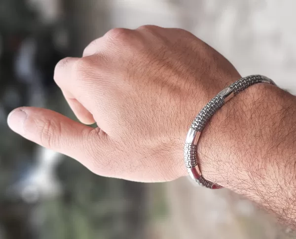 Sterling Silver Heavy Men's Bracelet