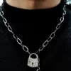 Sterling Silver Chain Necklace with Lock