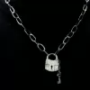 Sterling Silver Chain Necklace with Lock