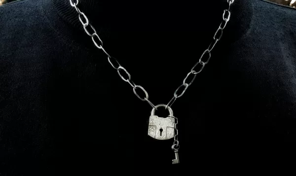 Sterling Silver Chain Necklace with Lock