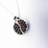 Sterling Silver Pomegranate Pendant and Earrings