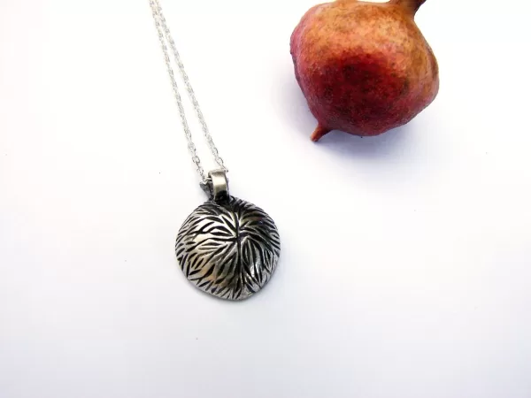 Sterling Silver Pomegranate Pendant and Earrings