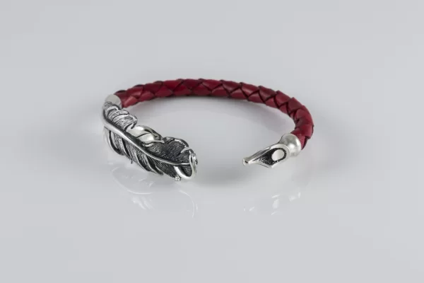 Silver Cuff Bracelet Feather For Women