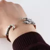 Men's Scorpio Cuff Bracelet, Sterling Silver and Leather