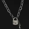 Sterling Silver Chain Necklace with Lock