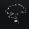 Sterling Silver Chain Necklace with Lock