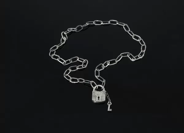 Sterling Silver Chain Necklace with Lock