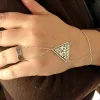 Triangle Charm Link Chain Bracelet and Ring