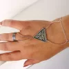 Triangle Charm Link Chain Bracelet and Ring