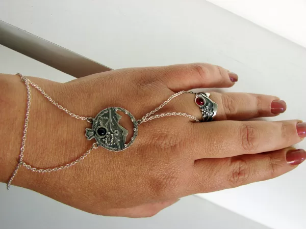 Ararat Pomegranate Chain Link Bracelet and Ring