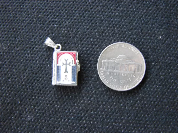 Miniature Prayer Book Pendant, Our Father in Armenian