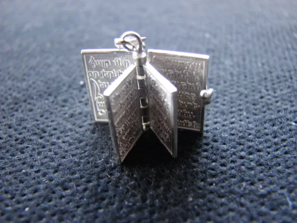 Miniature Prayer Book Pendant, Our Father in Armenian