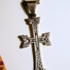 Silver Antique Khachqar Ornament Cross Pendant