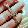 Silver Antique Khachqar Ornament Cross Pendant