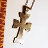 Sterling Silver Antique Khachqar Ornament Cross Pendant