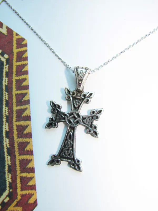 Sterling Silver Armenian Cross Khachqar Ornament