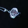 Sterling Silver Red Zircon Pomegranate Pendant