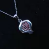 Sterling Silver Red Zircon Pomegranate Pendant