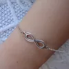 Infinity Silver Bracelet, Delicate Chain