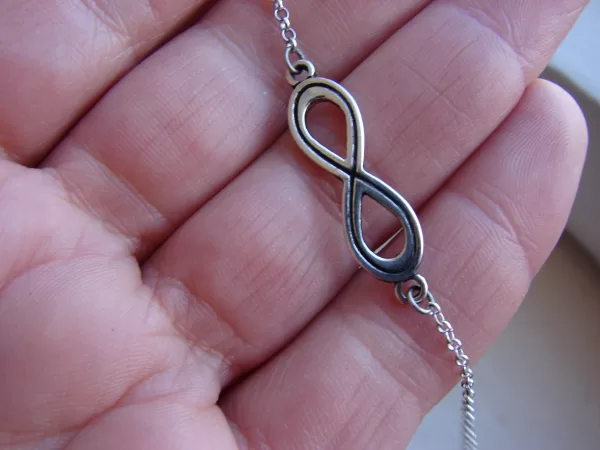 Infinity Silver Bracelet, Delicate Chain