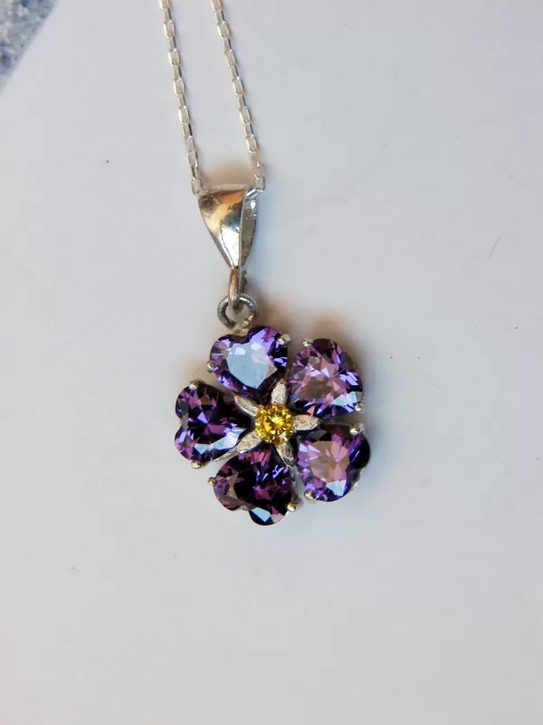 Sterling Silver "Forget me Not" Flower Pendant