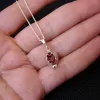 Sterling Silver Red Zircon Pomegranate Jewelry Set