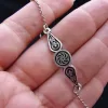 Sterling Silver Thin Chain Wheel of Eternity Bracelet