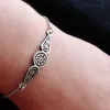 Sterling Silver Thin Chain Wheel of Eternity Bracelet