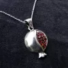 Armenian Pomegranate Necklace Sterling Silver 925 with Red Zircons