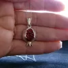 Sterling Silver Red Zircon Pomegranate Pendant