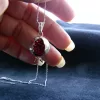 Sterling Silver Red Zircon Pomegranate Pendant