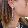 Sterling Silver Ethnic Style Long Earrings