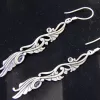 Sterling Silver Long Ethnic Style Earrings