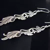 Long Party Ethnic Style Earrings, Sterling Silver 925