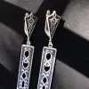 Sterling Silver Ethnic Carpet Long Dangle Earrings