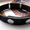 Leather Bracelet with Cross for Men and Women, Silver bar