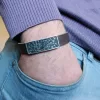 Leather Bracelet for Men and Women, Sterling Silver Armenian Alphabet bar