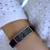 Leather Bracelet for Men and Women, Sterling Silver Armenian Alphabet bar