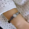 Leather and Silver Bracelets for Men and Women, Set of 2