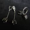 Long Tulip Silver Earrings and Ring