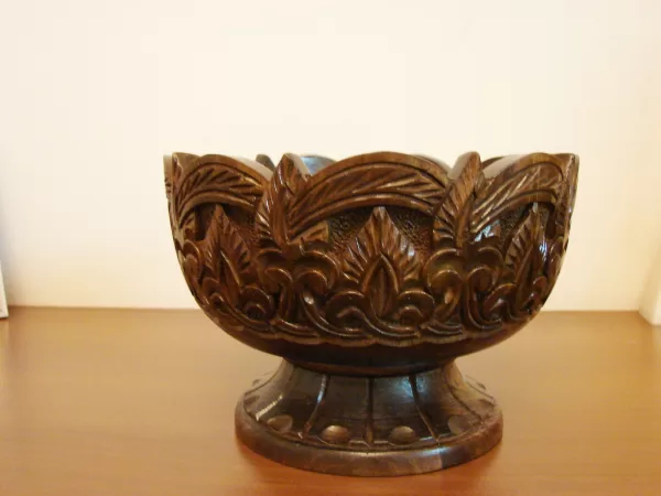 Natural Hand Carved Wooden Bowl