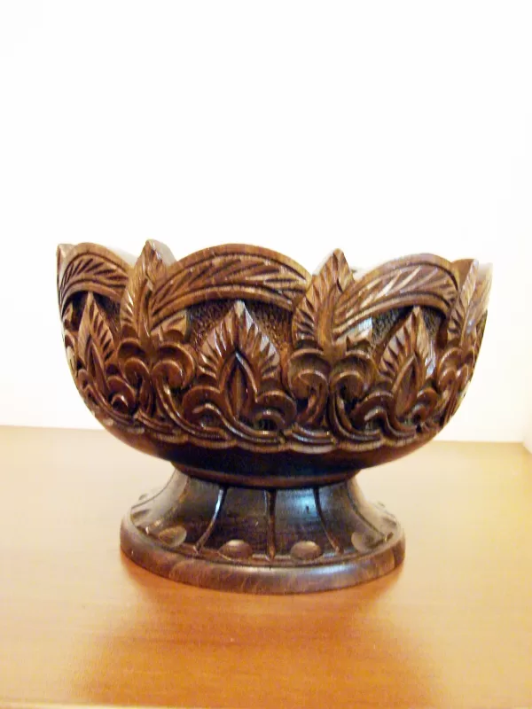 Natural Hand Carved Wooden Bowl