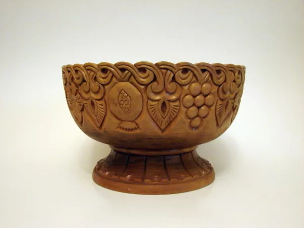 Large Hand Carved Natural Wooden Bowl