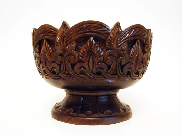 Natural Hand Carved Wooden Bowl